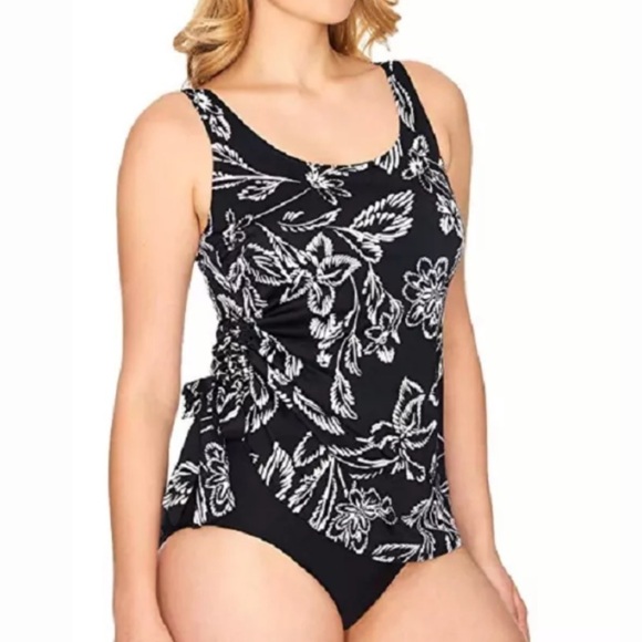 SWIM Solutions Tummy Control Floral One Piece - Picture 2 of 6